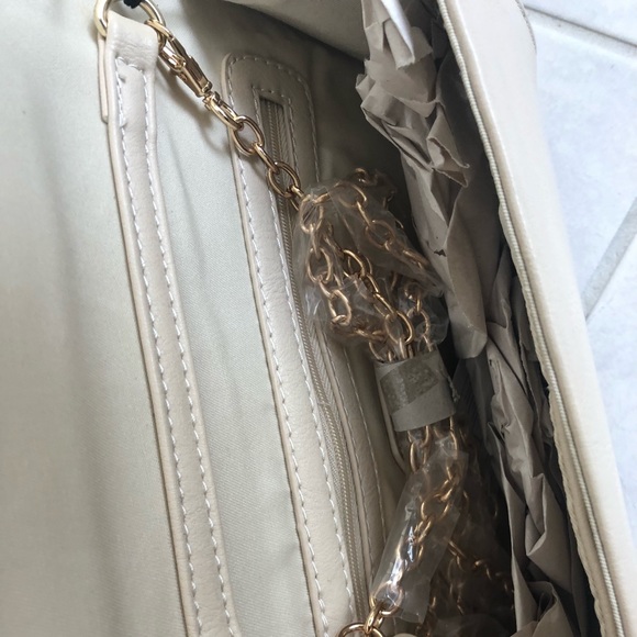 NWT - Turquoise Suede and beige Leather (w/gold) Clutch - Picture 2 of 4